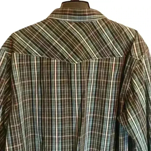 Dickies Snap Front Collar Shirt Plaid Long Sleeve Men 2X Cotton Blend like new! - Picture 3 of 9